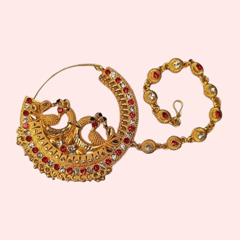 Kumauni Guloband with Nath &amp; Mangtika – Bridal Gold Jewelry Set
