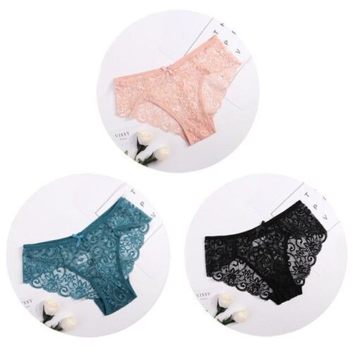 Women&#39;s Floral Bow Lace Panties Pack (Of 3)