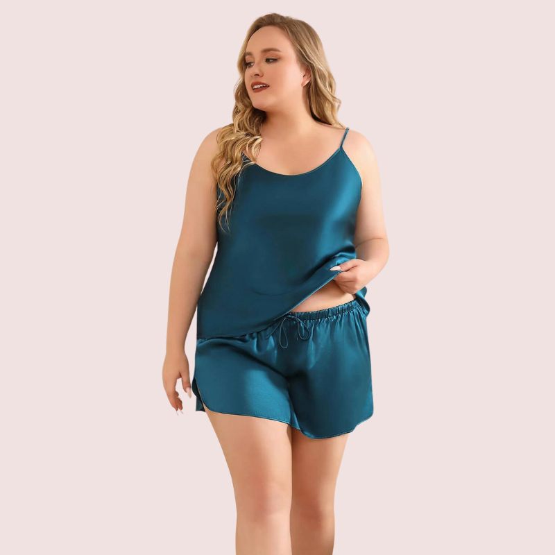 Elegant Plus Size Cami Shorts Sleepwear Set