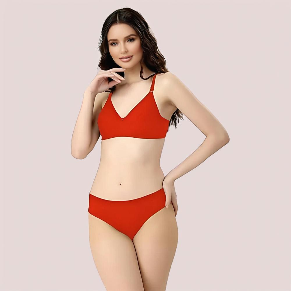 Cherry Hug – Red Cotton Bra &amp; Panty Set