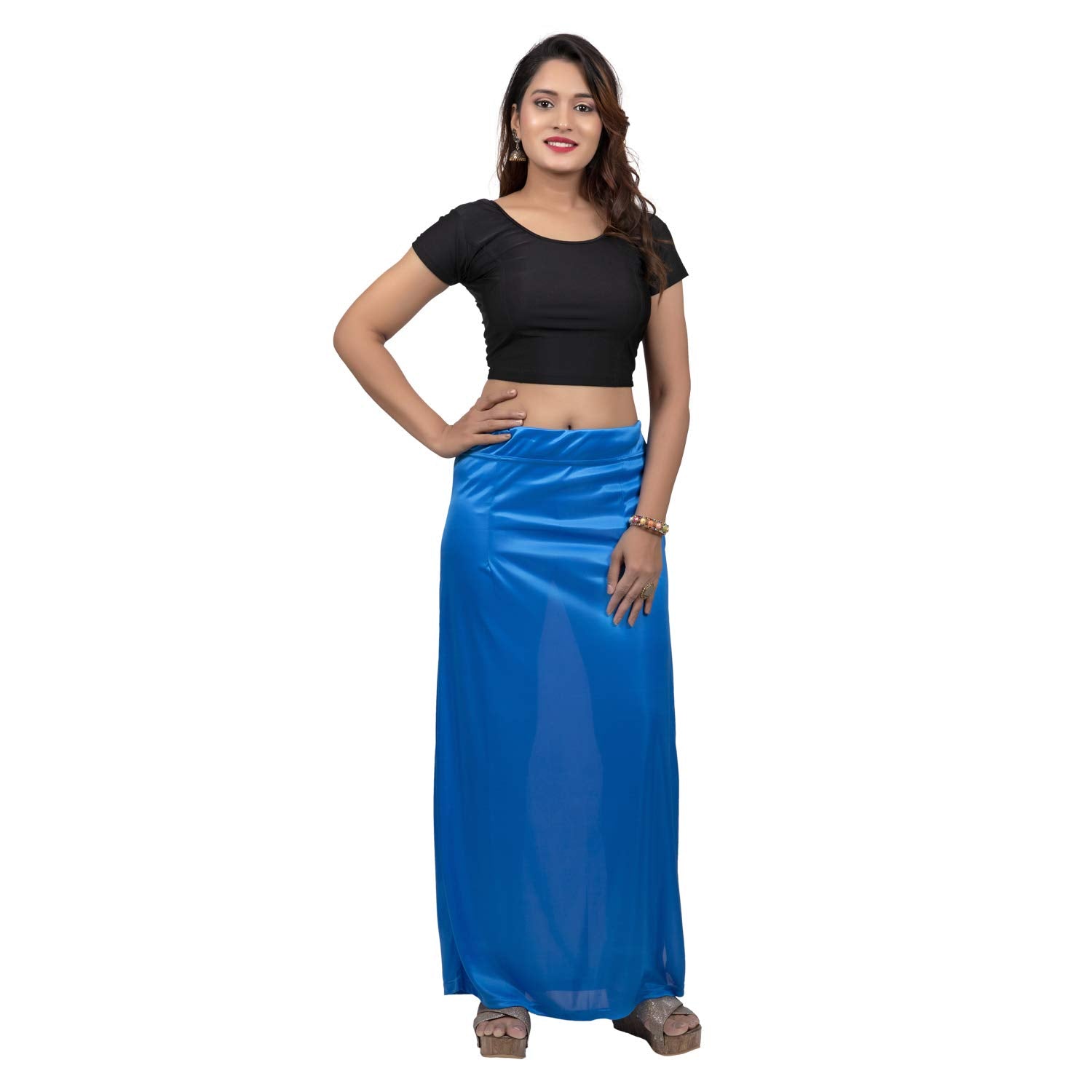 Ladies&#39; Silk Saree Blue Petticoat