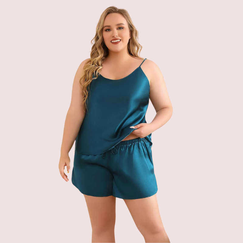 Elegant Plus Size Cami Shorts Sleepwear Set